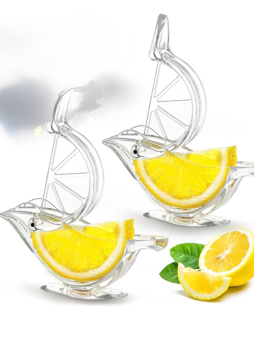 Clear Glass Bird-Shaped Sauce Boats - Pair